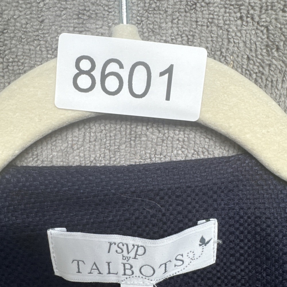 RSVP by Talbots Women's 12P Navy Blue Hand Beaded Blazer Lady Jacket Career - Picture 12 of 12